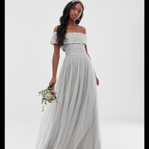 Maya Bridesmaid bardot maxi tulle dress
